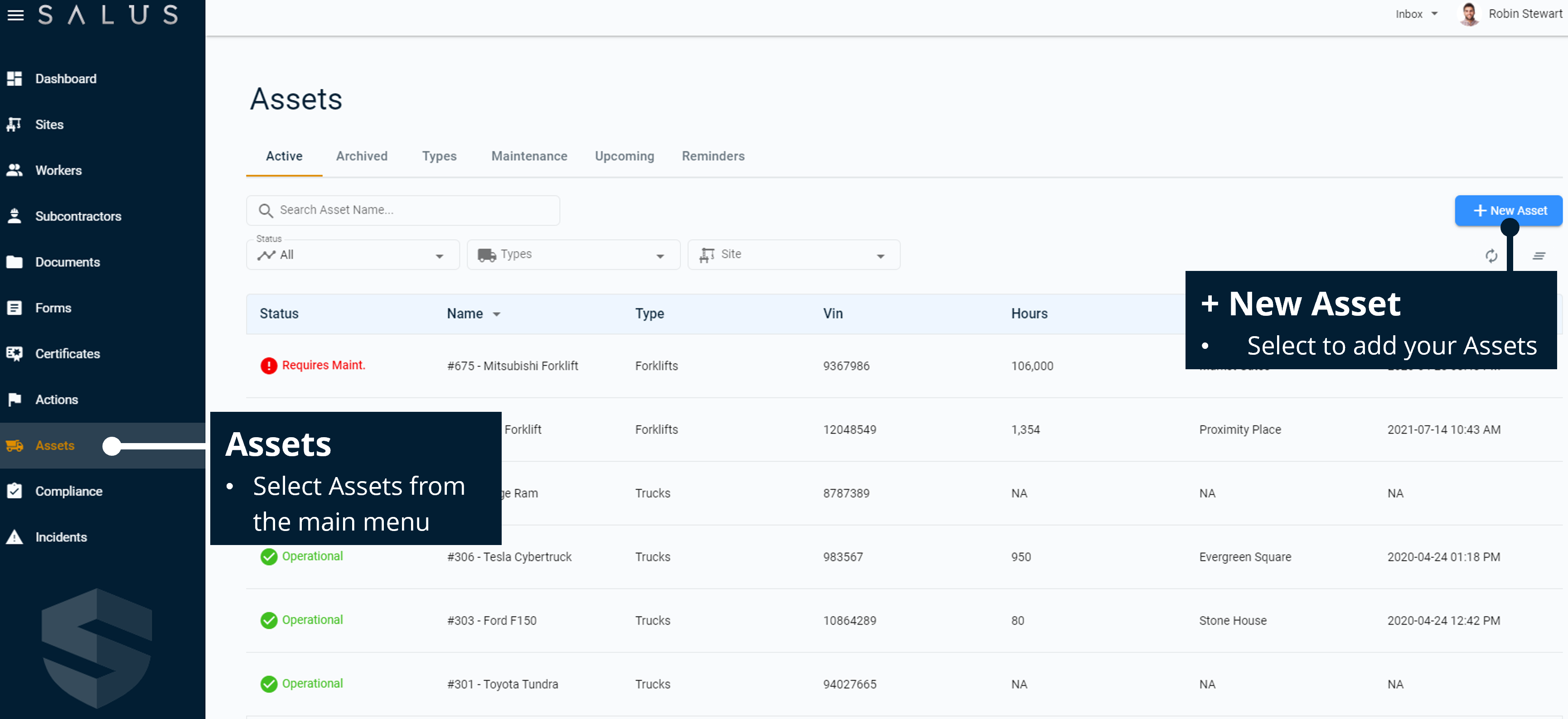 Create an Asset profile SALUS